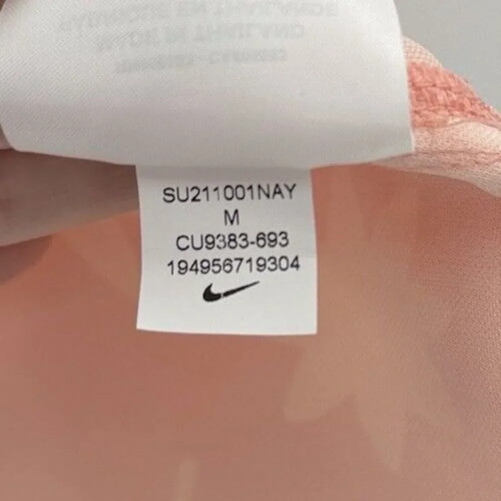Nike Dri FIT Women’s Golf Polo Victory Mock Neck‎ Sleeveless Orange Floral Sz M